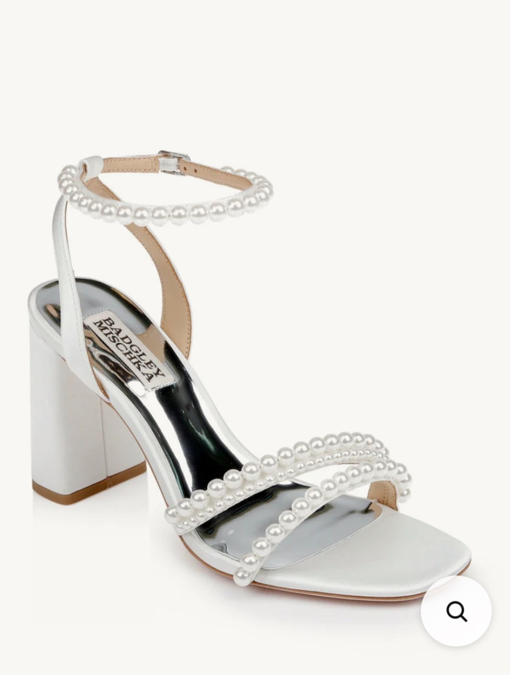 Badgley Mischka Feisty Pearl Block Heel Size 10
